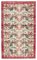 Beige Türkischer Floraler Handgemachter Vintage Teppich 1