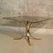 Vintage Brass Table with Smoked Glass Plate 4