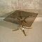 Vintage Brass Table with Smoked Glass Plate, Image 1