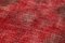 Alfombra de pasillo decorada turca roja sobreteñida hecha a mano, Imagen 5