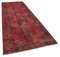 Red Turkish Decorative Handmade Overdyed Runner Rug 2