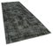 Black Anatolian  Contemporary Hand Knotted Overdyed Runner Rug 2