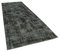 Black Anatolian  Contemporary Hand Knotted Overdyed Runner Rug, Image 2