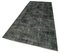 Black Anatolian  Contemporary Hand Knotted Overdyed Runner Rug 3
