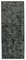 Black Anatolian  Contemporary Hand Knotted Overdyed Runner Rug 1