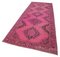 Pink Anatolian  Traditional Hand Knotted Overdyed Runner Rug 3