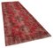 Red Oriental Antique Hand Knotted Overdyed Runner Rug 2