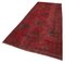 Red Oriental Wool Hand Knotted Overdyed Runner Rug 3