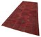 Alfombra de pasillo sobreteñida tradicional turca roja hecha a mano, Imagen 3