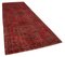 Red Anatolian  Antique Hand Knotted Overdyed Runner Rug 2