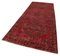 Red Anatolian  Antique Hand Knotted Overdyed Runner Rug 3