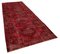 Red Anatolian  Wool Hand Knotted Overdyed Runner Rug 2