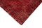 Red Anatolian  Wool Hand Knotted Overdyed Runner Rug 4