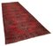 Tapis de Couloir Anatolien Antique Tissé à la Main Noué à la Main Rouge 2