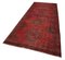Red Anatolian  Antique Hand Knotted Overdyed Runner Rug 3