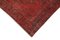 Red Anatolian  Low Pile Hand Knotted Overdyed Runner Rug 4