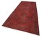 Red Anatolian  Low Pile Hand Knotted Overdyed Runner Rug 3