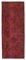 Roter Anatolischer niedriger Flor Handknotted überfärbter Läufer-Teppich 1