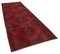 Red Anatolian  Traditional Hand Knotted Overdyed Runner Rug 2