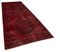 Red Oriental Antique Hand Knotted Overdyed Runner Rug 2