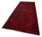 Red Oriental Antique Hand Knotted Overdyed Runner Rug, Image 3