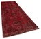 Red Oriental Wool Hand Knotted Overdyed Runner Rug 2