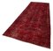 Red Oriental Wool Hand Knotted Overdyed Runner Rug 3