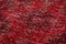 Red Oriental Wool Hand Knotted Overdyed Runner Rug, Image 5