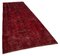 Red Oriental Low Pile Hand Knotted Overdyed Runner Rug 2