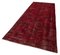 Red Oriental Low Pile Hand Knotted Overdyed Runner Rug 3