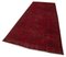 Red Oriental Decorative Hand Knotted Overdyed Runner Rug 3