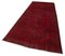 Red Oriental Decorative Hand Knotted Overdyed Runner Rug, Image 3