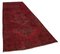 Vintage Red Oriental Hand Knotted Overdyed Runner Rug 2