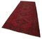 Vintage Red Oriental Hand Knotted Overdyed Runner Rug 3