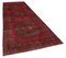 Alfombra de pasillo oriental oriental tejida roja sobreteñida, Imagen 2