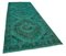 Alfombra de pasillo turquesa turquesa decorativa hecha a mano sobreteñida, Imagen 2