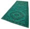 Alfombra de pasillo turquesa turquesa decorativa hecha a mano sobreteñida, Imagen 3