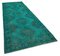Turquoise Turquoise Traditional Handgemachter Überfärbter Teppich 2