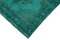 Turquoise Turquoise Traditional Handgemachter Überfärbter Teppich 4