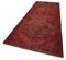 Red Anatolian  Wool Hand Knotted Overdyed Runner Rug 3