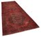 Red Anatolian  Wool Hand Knotted Overdyed Runner Rug 2