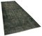 Black Anatolian  Contemporary Hand Knotted Overdyed Runner Rug 2