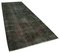 Black Anatolian  Traditional Hand Knotted Overdyed Runner Rug 2
