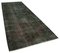 Black Anatolian  Traditional Hand Knotted Overdyed Runner Rug, Image 2