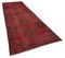 Red Oriental Antique Hand Knotted Overdyed Runner Rug, Image 2