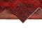 Alfombra de pasillo Mid-Oriental tupida en rojo sobreteñida a mano, Imagen 6