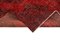 Red Oriental Low Pile Hand Knotted Overdyed Runner Rug, Image 6