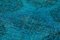 Alfombra de pasillo turquesa turquesa de lana sobreteñida, Imagen 5