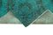 Turquoise Turkish Low Pile Handgemachter Überfärbter Läufer Teppich 6