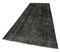 Black Anatolian  Antique Hand Knotted Overdyed Runner Rug 3